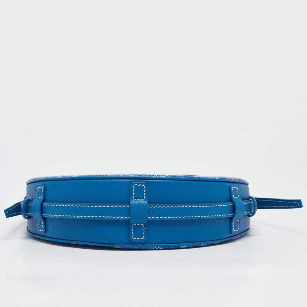 Goyard Blue Goyardine Coated Canvas And Leather Hirondelle Shoulder Bag - Picture 6 of 7